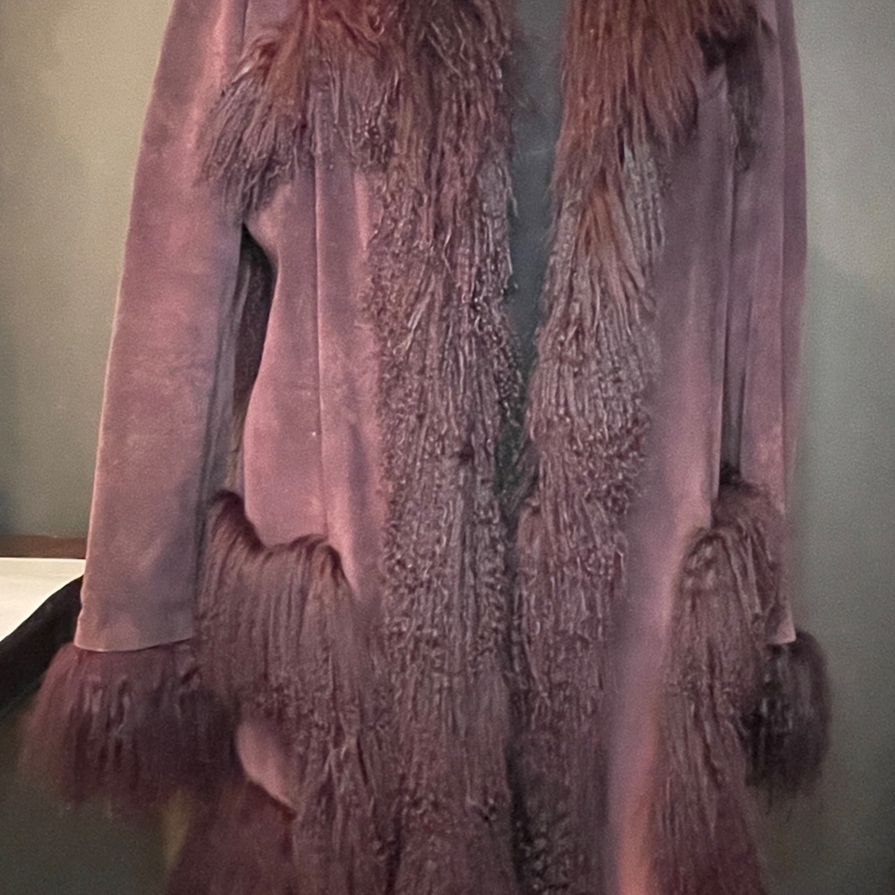 Anna Sui vintage mongolian suede coat size 12